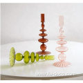 Elegant colored Glass Candlestick Holder